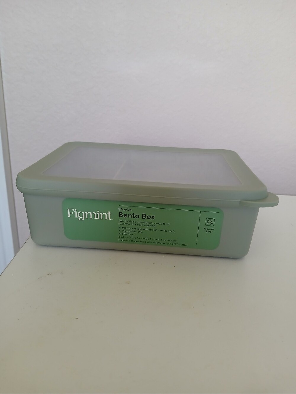 Mint Figmint Green Snack Bento Box with Frosted Lid